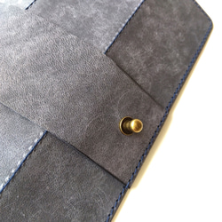 極薄革のロールペンケース　ブルー　本革　マヤベリーversion 3枚目の画像