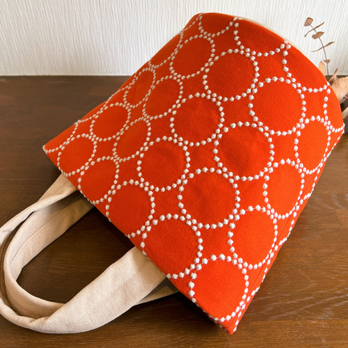 ♡handmade♡ ミナペルホネン　　　底がまぁるいバケツバッグ ♡handmade♡ ミナペルホネン 底がまぁるいバケツバッグ