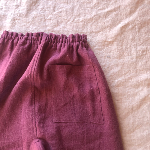 winter sale】 リネンウールのもんぺ ピンク ロングパンツ nuuMonpe 