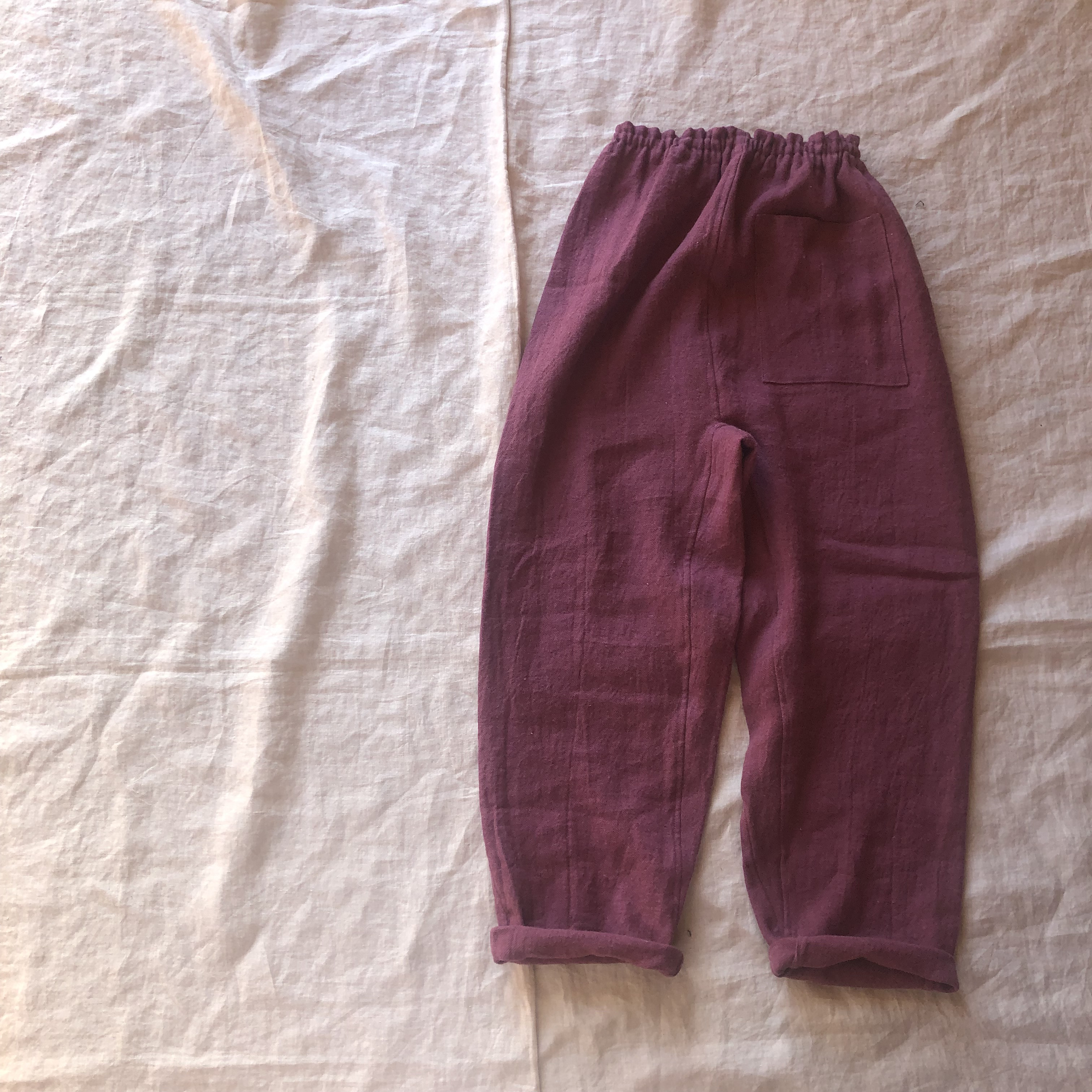 リネンウールのもんぺ　ピンク