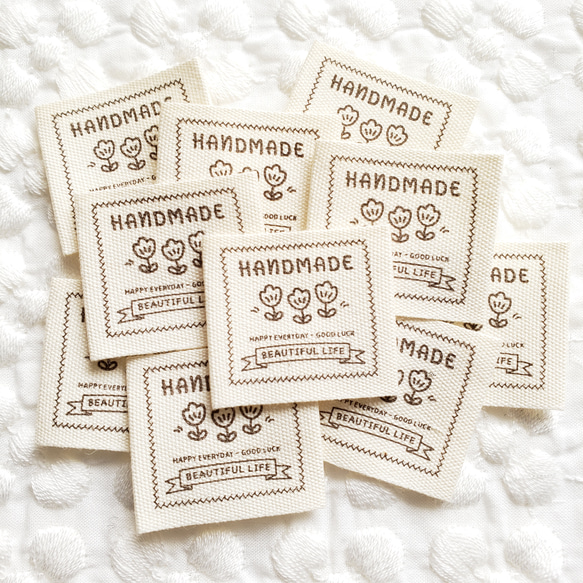 布タグ タグ プリントタグ ハンドメイド チューリップ 10枚セット T