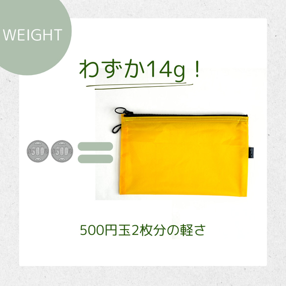 【全８色】A6が入るとっても軽いナイロンフラットポーチ（マチなし）旅行用や化粧品にも 6枚目の画像