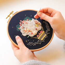 刺繍キット「夢見る羊の街」《空想街雑貨店》 2枚目の画像