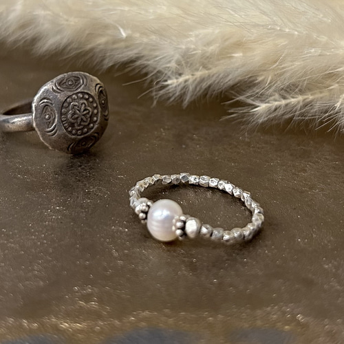 カレンシルバー リング 17.5号 幸福を呼ぶシルバー 純銀 刻印(第三の眼