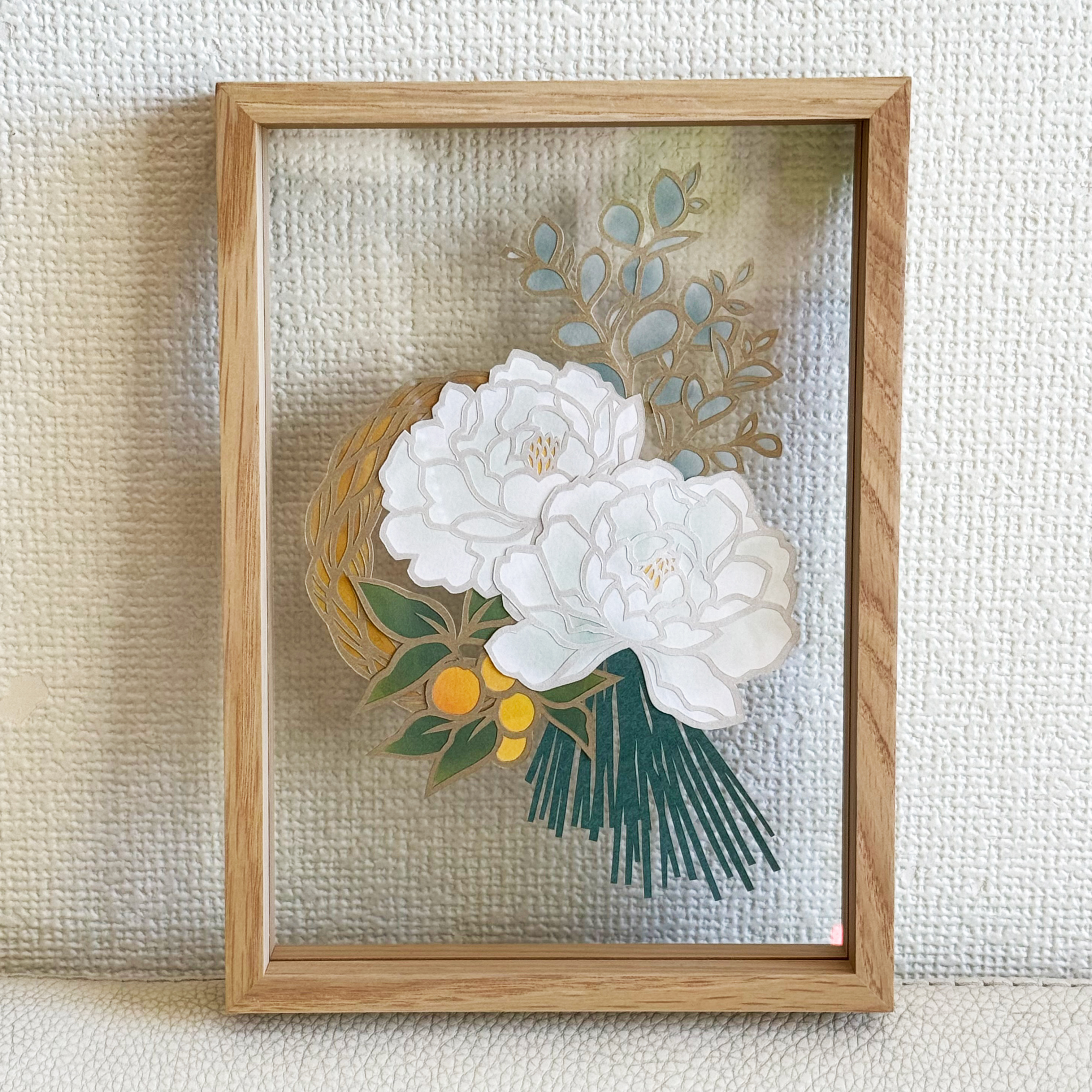 切り絵 花 華 原画 直筆サイン入り 1点物 美術品 初夏の宴