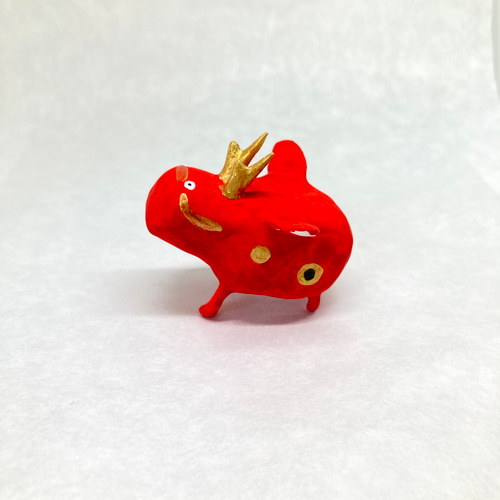 ドラべこ(ドラゴンべこ) 張り子人形 赤べこ 辰年？ その他置物