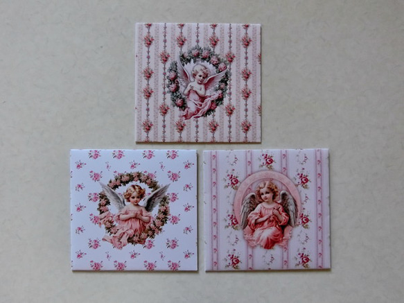 アンティーク風　可愛い天使のポチ袋とミニメッセージカードセット 2枚目の画像