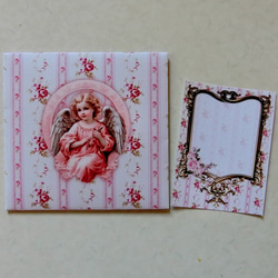 アンティーク風　可愛い天使のポチ袋とミニメッセージカードセット 5枚目の画像