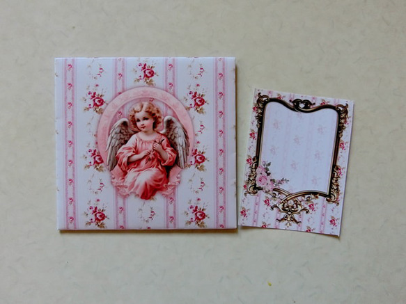 アンティーク風　可愛い天使のポチ袋とミニメッセージカードセット 5枚目の画像