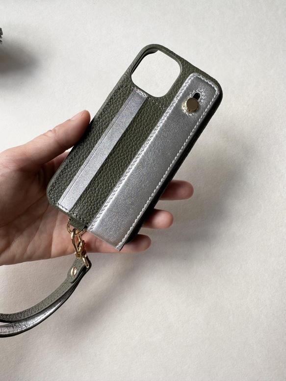 Gamuu本革★カード2収納 名入れハンドストラップ Iphoneケース Gamuu本革☆カード2収納 名入れハンドストラップ Iphoneケース