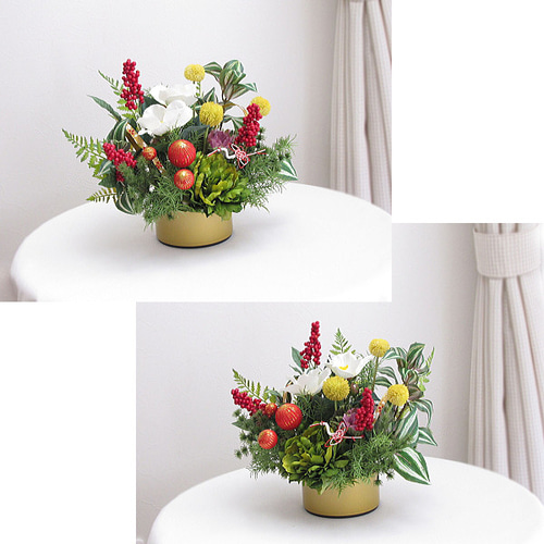 お正月飾り　ピンクの椿　葉牡丹　アレンジメント 3800ce18b5fe6fde5f6bc5f0e887ae