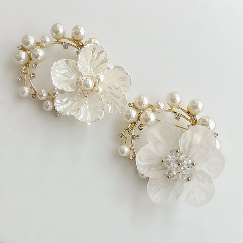 ブローチ 花 ホワイト パール ゴールド 卒業式 入学式 卒園式 入園式