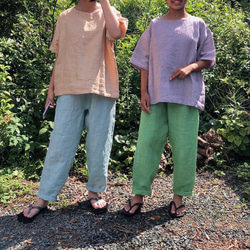 リネンのゆったりもんぺ 柿渋色 ロングパンツ nuuMonpe 通販