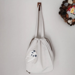 「専用」ミナペルホネン　あおりポケット巾着バッグ　ハンドメイド ミナペルホネンハンドメイドショルダー巾着
