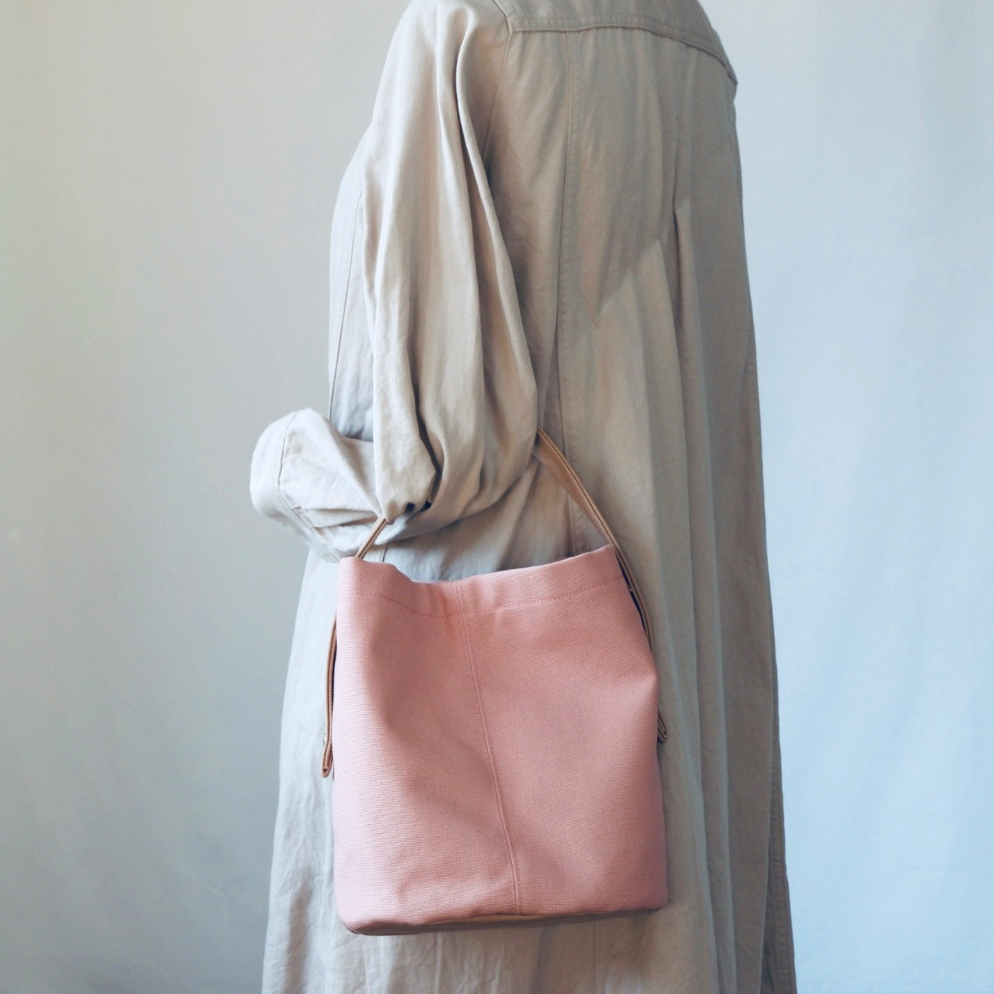 丸底ワンハンドルトート◇ミントグリーン◇倉敷帆布