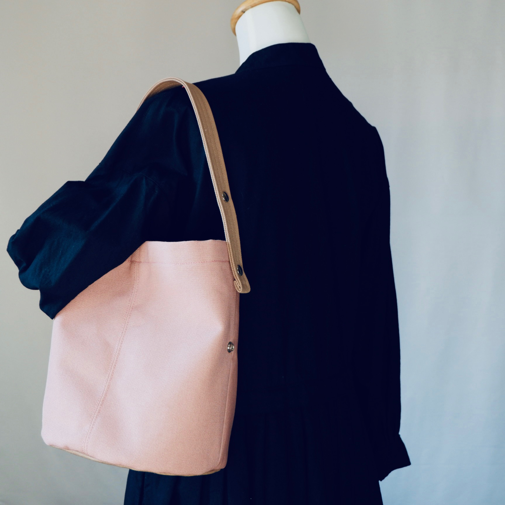 丸底ワンハンドルトート◇ミントグリーン◇倉敷帆布