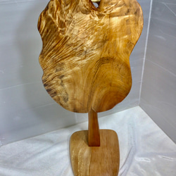 天然木　とち縮杢　折り畳み　サイドテーブル　一点物　手造り 6枚目の画像