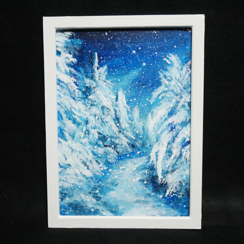 油絵 油彩 油彩画 絵 絵画【冬の森の川】 絵画 HR 通販