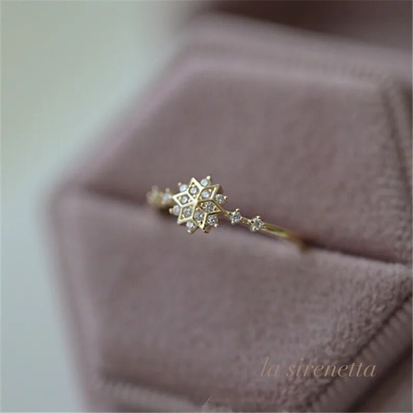 受注製作リング 指輪 ＊  snowflake ring 6枚目の画像