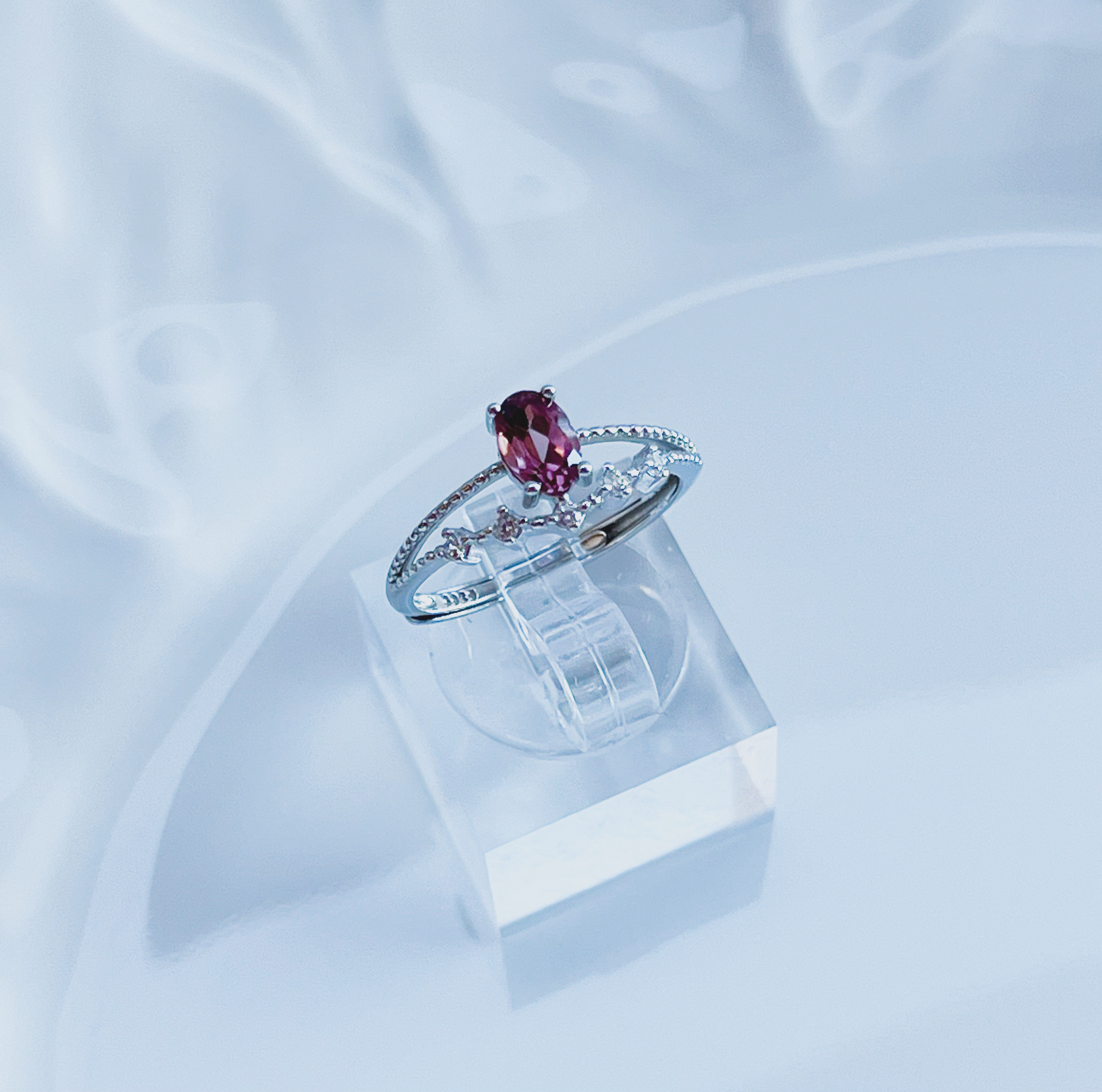 天然石　ピンクジルコン　ルース　天然石リング