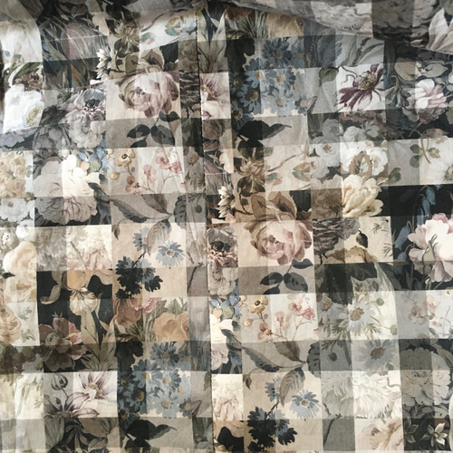 大人気再販素敵リボンスカート　リバティ　アーカイブギンガム　グレージュ 75cm 大人気再販☺︎大人の素敵リボンスカートリバティアーカイブ