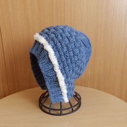 ⛄⛄防寒対策 ゆったり厚地の暖かニット帽子⛄⛄ 【送料無料】バラクラバ　ボンネットタイプ　冬 3枚目の画像