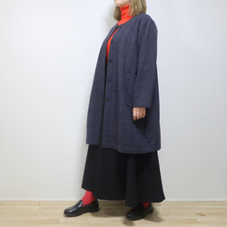 昭和復古半身外套❣️寬鬆肩寬繭型大衣（羊毛/白色/藏青色） 第15張的照片