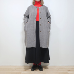 昭和復古半身外套❣️寬鬆肩寬繭型大衣（羊毛/白色/藏青色） 第17張的照片