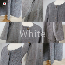 昭和復古半身外套❣️寬鬆肩寬繭型大衣（羊毛/白色/藏青色） 第6張的照片