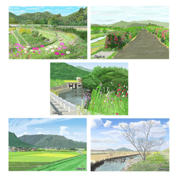 田植えの季節(水彩画 2022年作 フレーム付き) 76759ca848c9cbd5cfe600f25d6b54