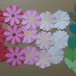 花（２枚重ね）【グラデーション】15枚　〈春の壁面〉　画用紙　壁面飾り　保育園・幼稚園・学校・図書館その他施設　 4枚目の画像