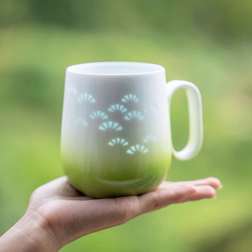 日本初】透明絵夢 - マグカップ 青松シリーズ 贈り物 記念日 新生活