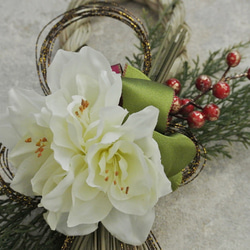 アマリリスの洋風しめ縄飾り 3枚目の画像