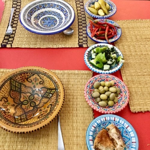 期間限定SALE 】チュニジア・ナブールの陶器 ミニクスクス皿4枚セット