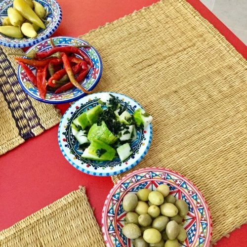 期間限定SALE 】チュニジア・ナブールの陶器 ミニクスクス皿4枚セット