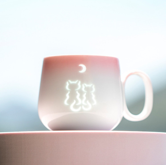 【Creema限定】透明絵夢 - マグカップ 猫シリーズ　贈り物　記念日　新生活　伝統工芸　プレゼント　送料無料 1枚目の画像