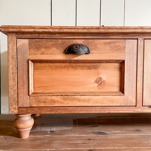 おしゃれ かわいい フランスアンティークテレビボード（ブラウン