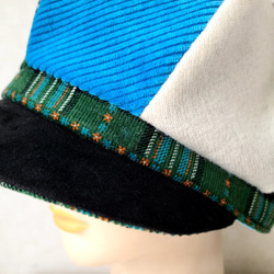 魅せる帽子☆ふんわりグラデーションキャスケット～ブルー、グリーン&モノトーン 10枚目の画像