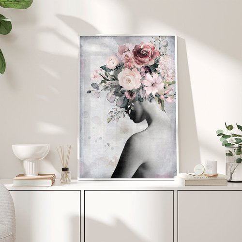 No.227フレーム付きキャンバスアート インテリア 花の絵画