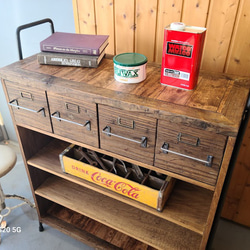 2段mini）カフェ風アンティーク木製ラック キッチンラック スパイス