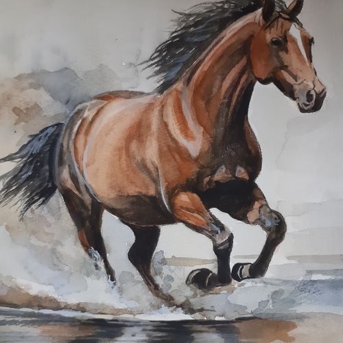 山の風景 水彩画　美馬牛 信州の山々と梓川 (透明水彩風景画) 【Watercolor】 - YouTube