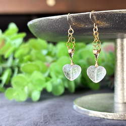 14kgfスノーフレークオブシディアンの一粒ピアス／イヤリング ピアス