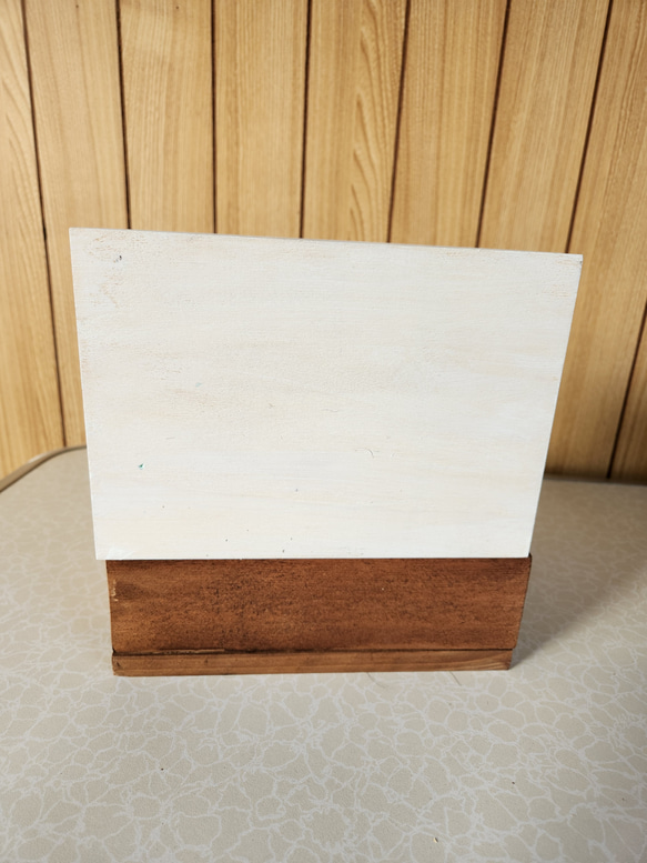 木製プランター　ハンドメイド　棚取り外し可能　ステンシル 3枚目の画像