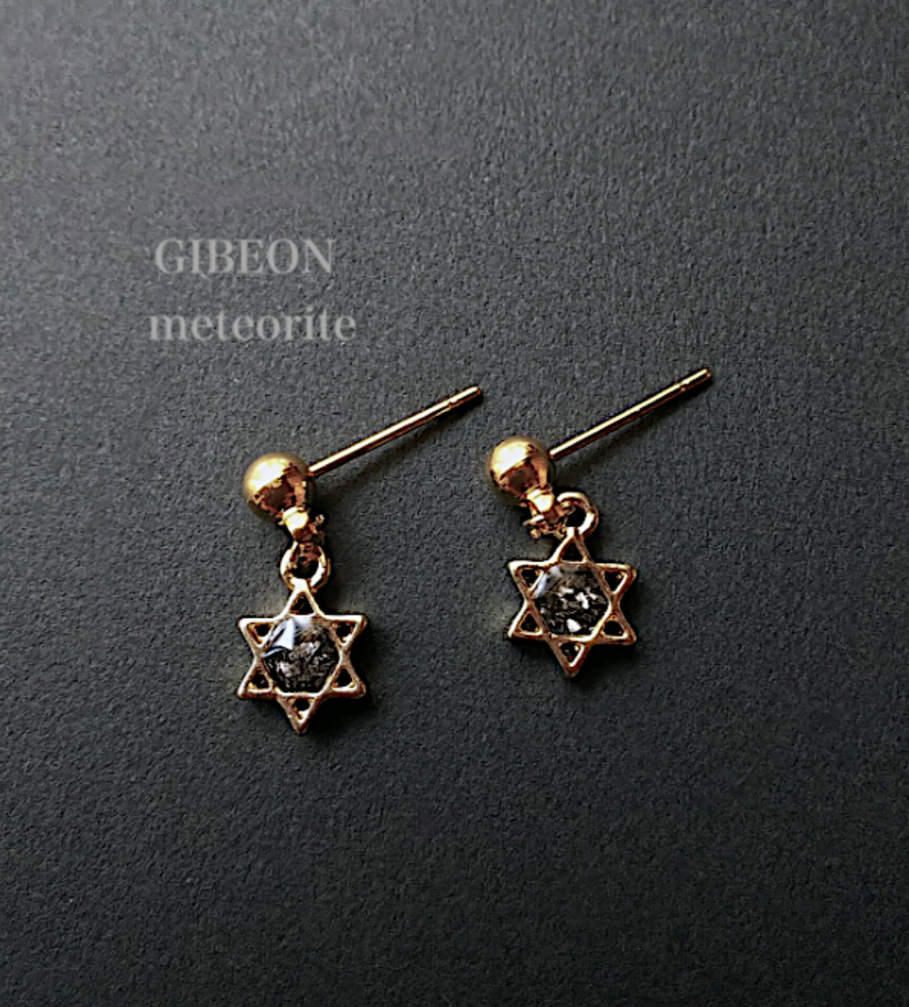 六芒星 ギベオン 隕石 ピアス イヤリング ピアス（スタッド・一