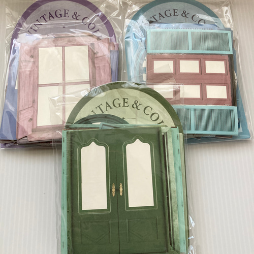 P61】コラージュ 素材 紙ものセット 海外 シート 枠 素材紙 ドア デコ