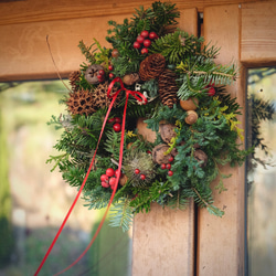 新作✨赤いしめ縄リース クリスマス、お正月兼用のお飾り しめ縄