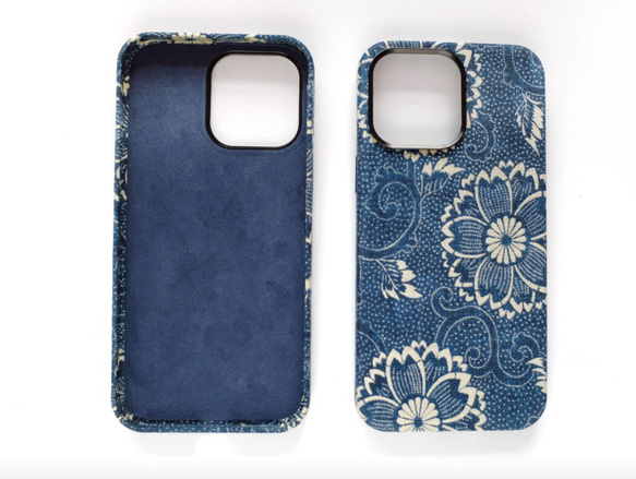 iPhoneケース  スマホケース iPhone15 14 13 12 全機種対応 古代の藍染め 草木染め 高級天然素材 2枚目の画像