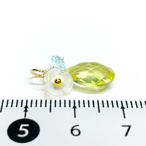 天然石ペンダントトップ】レモンクォーツ 14kgf /Silver ハンドメイド
