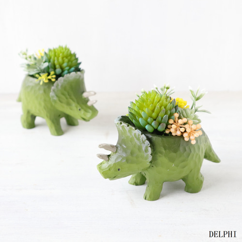 トリケラトプスの多肉ミニアレンジ【アーティフィシャルフラワー造花