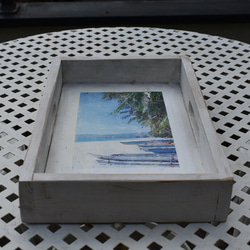 無垢材のカフェトレー　セット 　西海岸をイメージしたシャビーシックなカフェトレー 5枚目の画像